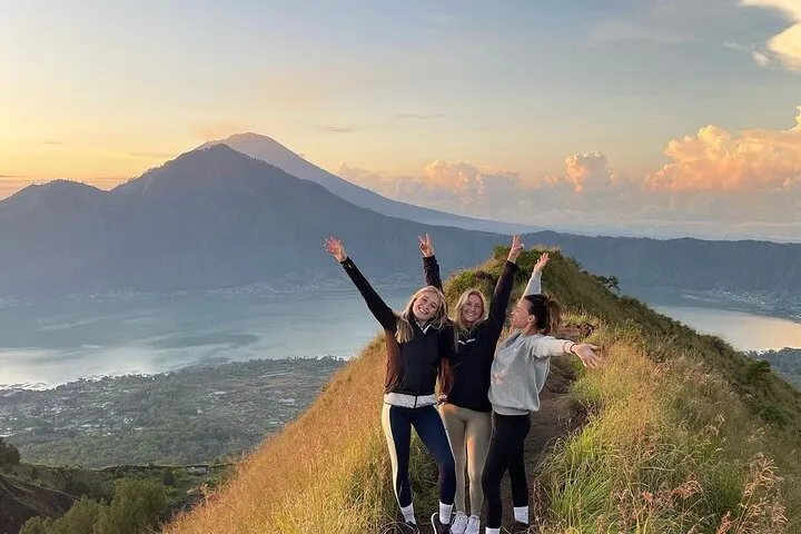 Volcanic trail leading to Mount Batur summit Bali